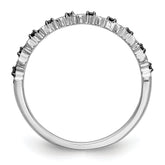 14K White Gold Black Diamond Band - 7